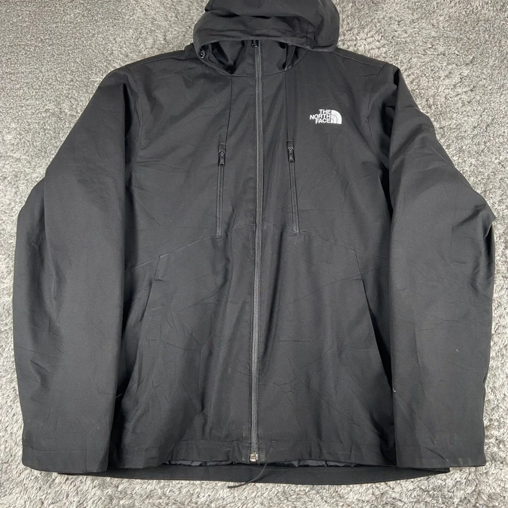 The North Face WindWall Jacket Mens Large Black Primaloft Insulated Hooded Coat